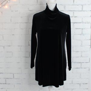 Vintage Black Velour Turtle Neck Dress